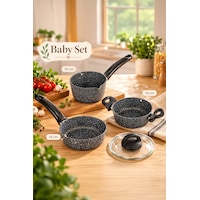 Porsima 4399 4 Parça Kaçerola Sosluk Sütlük Mini Granit Tencere Sahan Seti Gri 14cm Gri Porsima 4399 4 Parça Kaçerola Sosluk Sütlük Mini Granit Tencere Sahan Seti Gri 14cm Gri