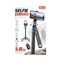 Blic Blt-41 1.8 Metre 360 Dönebilen Pan Tilt Bluetooth Selfie Çubuğu Tripod Kablosuz Kumandalı Al Siyah Blic Blt-41 1.8 Metre 360 Dönebilen Pan Tilt Bluetooth Selfie Çubuğu Tripod Kablosuz Kumandalı Al Siyah