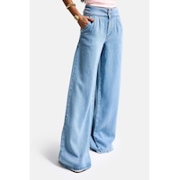 it's basic Kadın Mavi 1s6-3 Süper Palazzo Fit Viskon Özel Kumaş Dökümlü Denim Jean it's basic Kadın Mavi 1s6-3 Süper Palazzo Fit Viskon Özel Kumaş Dökümlü Denim Jean
