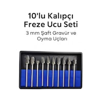 Senbang 10 Lu Kalıpçı Freze Ucu Seti Metal Ahşap Plastik İşleme 3 Mm Şaft Gravür Ve Oyma Ucu