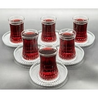 Paşabahçe Elysia Çay Bardağı ve Riva Çay Tabağı Takımı 12 Parça Şeffaf Paşabahçe Elysia Çay Bardağı ve Riva Çay Tabağı Takımı 12 Parça Şeffaf