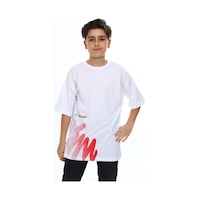 Toontoy Kids Toontoy Erkek Çocuk Boya Baskılı Tişört Kırmızı