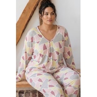 Siyah İnci Desenli Büyük Beden Battal Boy Viskon Örme Pijama Takım 26224856 Çok Renkli Siyah İnci Desenli Büyük Beden Battal Boy Viskon Örme Pijama Takım 26224856 Çok Renkli