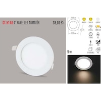 Cata Ct-5146 9 Watt Slim Led Panel Alüminyum - Beyaz Işık