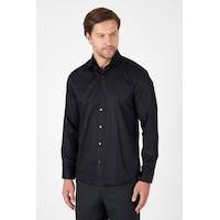 İmza Siyah Uzun Kol Yarım İtalyan Yaka Cepsiz Non Iron Slim Fit Pamuklu Gömlek 1004250267 Siyah İmza Siyah Uzun Kol Yarım İtalyan Yaka Cepsiz Non Iron Slim Fit Pamuklu Gömlek 1004250267 Siyah