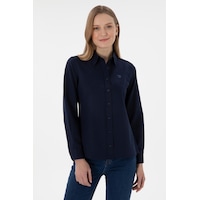 U.S. Polo Assn. Kadın Lacivert Uzun Kollu Basic Gömlek 50316711-VR033 U.S. Polo Assn. Kadın Lacivert Uzun Kollu Basic Gömlek 50316711-VR033