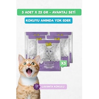 5li Set - Kedi Kumu Koku Giderici Lavanta Kokulu 25gr X 5