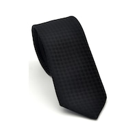 Gaffy Siyah Piti Kare Desenli Siyah Dokuma Kumaş Mendilli Slim Fit Kravat // Sdk-2503-1 Siyah