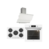 Silverline BO6504W01 - CS5364W01 - 3420 Classy 60 Beyaz Cam Ankastre Set Silverline BO6504W01 - CS5364W01 - 3420 Classy 60 Beyaz Cam Ankastre Set