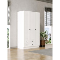 Kuzeylife Elegante Modern Tasarımlı Membran Kapaklı 3 Kapılı Gardırop (50cm Derinlik)