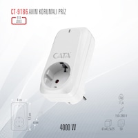 Cata Ct-9186 Akım Korumalı Priz Cata Ct-9186 Akım Korumalı Priz
