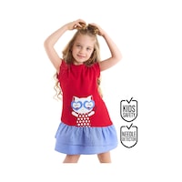Denokids Kedi Fırfırlı Kırmızı Kız Elbise Kırmızı Denokids Kedi Fırfırlı Kırmızı Kız Elbise Kırmızı