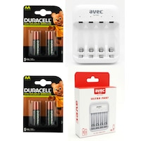 Avec Hızlı Şarj Cihazı + Duracell 2500mah Şarjlı Kalem Pil 4 Adet Avec Hızlı Şarj Cihazı + Duracell 2500mah Şarjlı Kalem Pil 4 Adet