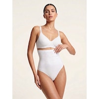 Kadın Yüksek Bel String Korse Dikişsiz Toparlayıcı Kaymayı Önleyen Shapewear Beyaz Kadın Yüksek Bel String Korse Dikişsiz Toparlayıcı Kaymayı Önleyen Shapewear Beyaz