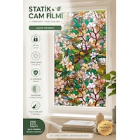 Deconitte Desenli Vitray Gürünümlü Statik Cam Filmi 60x100 Cm Yapışkansız Dekoratif Pencere Folyosu, Buzlu Cam Kaplama Kumlama Deconitte Desenli Vitray Gürünümlü Statik Cam Filmi 60x100 Cm Yapışkansız Dekoratif Pencere Folyosu, Buzlu Cam Kaplama Kumlama