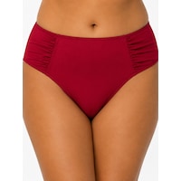 Büyük Beden Yan Drapeli Toparlayıcı Yüksek Bel Kadın Bikini Alt Kırmızı Büyük Beden Yan Drapeli Toparlayıcı Yüksek Bel Kadın Bikini Alt Kırmızı