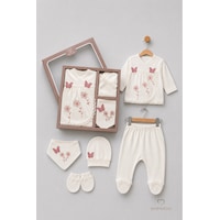 Babyden's Yenidoğan Kız Bebek Mevlit Takımı %100 Pamuk 5'li Hastane Çıkışı Kelebek Nakışlı Set Ekru Babyden's Yenidoğan Kız Bebek Mevlit Takımı %100 Pamuk 5'li Hastane Çıkışı Kelebek Nakışlı Set Ekru