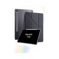 Fuchsia Galaxy Tab S10 Lite10.9 İnç İle Uyumlu Kalem Bölmeli Katlanabilir Standlı Tri Folding Tablet Kılıfı Kapaklı Kılıf