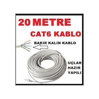 Cat6 Kalin Bakir Internet Kablo 20 Metre Cat6 Kalin Bakir Internet Kablo 20 Metre