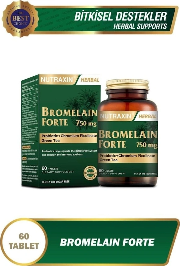 Nutraxin Bromelain Forte 750 Mg 60 Tablet Nutraxin Bromelain Forte 750 Mg 60 Tablet