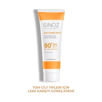 Sinoz Leke Karşıtı Yüksek Koruyucu Normal ve Kuru Ciltler İçin Yüz Güneş Kremi SPF50+ 50 ML Sinoz Leke Karşıtı Yüksek Koruyucu Normal ve Kuru Ciltler İçin Yüz Güneş Kremi SPF50+ 50 ML