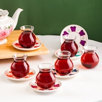 Perotti 17900 Beyoğlu 12 Parça 6 Kişilik Çay Seti Çay Takımı Renkli Perotti 17900 Beyoğlu 12 Parça 6 Kişilik Çay Seti Çay Takımı Renkli
