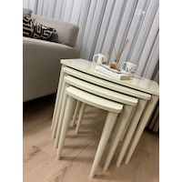 Üst Kalite 1. Sınıf Mdf Boyalı 4 Lü Zigon Sehpa Krem Sehpa Üst Kalite 1. Sınıf Mdf Boyalı 4 Lü Zigon Sehpa Krem Sehpa