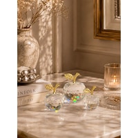 Chacha Home 3'lü Kesme Kristal Cam Elma Obje Seti Taşlı Yaprak Detaylı Lüks Salon Masası Konsol Aksesuarı Gold Chacha Home 3'lü Kesme Kristal Cam Elma Obje Seti Taşlı Yaprak Detaylı Lüks Salon Masası Konsol Aksesuarı Gold