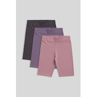 Tommylife Standart Fit Basic 3lü Paket Eflatun-gül Kurusu-koyu Gri Kız Çocuk Tayt - 75188 Koyu Gri-gül Kurusu-eflatun