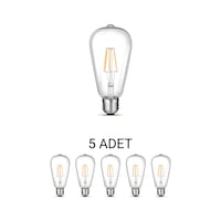Cata Ct-4353 St64 Rustik Led Ampul 8w Beyaz Işık - 5 Li Paket Cata Ct-4353 St64 Rustik Led Ampul 8w Beyaz Işık - 5 Li Paket