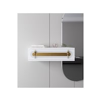 Işık 70cm Duvara Monte Kapaklı Raflı Modern Dresuar Beyaz-altın Beyaz-altın Işık 70cm Duvara Monte Kapaklı Raflı Modern Dresuar Beyaz-altın Beyaz-altın