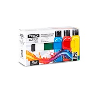 Texco Akrilik Boya Seti 12 Renk 130 Ml Canlı Renkler Karışık Renk Texco Akrilik Boya Seti 12 Renk 130 Ml Canlı Renkler Karışık Renk
