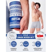 Mercan 3'lü Gri Modal Boxer Mercan 3'lü Gri Modal Boxer