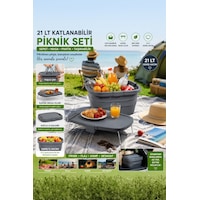 Porsima 07-1304 Katlanır Piknik Sepeti Masalı 21 L Antrasit Porsima 07-1304 Katlanır Piknik Sepeti Masalı 21 L Antrasit