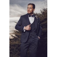 İmza Koyu Lacivert Desenli Armürlü Mono Yaka Astarlı Yelekli 6 Drop Slim Fit Dar Kesim Smokin Damatlık 1001220205-Koyu Lacivert İmza Koyu Lacivert Desenli Armürlü Mono Yaka Astarlı Yelekli 6 Drop Slim Fit Dar Kesim Smokin Damatlık 1001220205-Koyu Lacivert