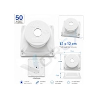 Vorex 50 Adet 12x12 Cm Kare Kamera Buatı Beyaz Sert Plastik Uv Dayanıklı Arka Kapaklı