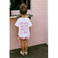 Monila Unisex Çocuk Pamuklu Bisiklet Yaka Sırtı Baskılı T-shirt Pembe Monila Unisex Çocuk Pamuklu Bisiklet Yaka Sırtı Baskılı T-shirt Pembe
