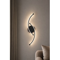AvizeGO Bero Modern Led Duvar Apliği Günışığı Siyah AvizeGO Bero Modern Led Duvar Apliği Günışığı Siyah