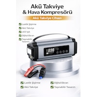 Akü Takviye Ve Hava Kompresörü Şarjlı Dijital Ekranlı Araç İçin Çok Amaçlı Yolda Kalmaya Son Akü Takviye Ve Hava Kompresörü Şarjlı Dijital Ekranlı Araç İçin Çok Amaçlı Yolda Kalmaya Son