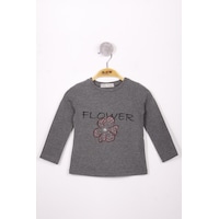 Toontoy Kids Toontoy Kız Çocuk Flower Baskılı T-shirt Antrasit Toontoy Kids Toontoy Kız Çocuk Flower Baskılı T-shirt Antrasit