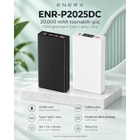 ENERX Enr-p2025dc 20.000 Mah 2.1 Amper Led Göstergeli Powerbank Siyah ENERX Enr-p2025dc 20.000 Mah 2.1 Amper Led Göstergeli Powerbank Siyah