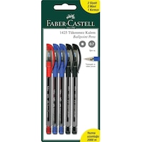 Faber-Castell 5'li Tükenmez Kalem Seti,2 Siyah,2 Mavi,1 Kırmızı Kalem İçerir Faber-Castell 5'li Tükenmez Kalem Seti,2 Siyah,2 Mavi,1 Kırmızı Kalem İçerir