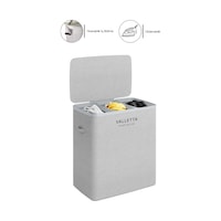 Paloma 120l Üç Yıkanabilir Bölmeli Katlanabilir Kumaş Kirli Çamaşır Sepeti Light Gray Xl