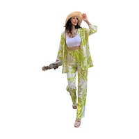 Alt Üst Takım Kimono- Desenli-yeşil Alt Üst Takım Kimono- Desenli-yeşil