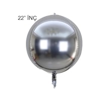 4D Büyük Boy Gümüş Küre Folyo Balon 22" İnç 4D Büyük Boy Gümüş Küre Folyo Balon 22" İnç