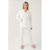 Pierre Cardin 7717 Gömlek Model Kadın Pijama Takım Krem Pierre Cardin 7717 Gömlek Model Kadın Pijama Takım Krem