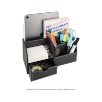 Masa Üstü Düzenleyici,kalemlik,kumandalık,küpbloknotluk,tabletlik,kitaplık,6 Gözlü,çekmeceli,desktop Organizer,vegan,24,5 13 12 Siyah Masa Üstü Düzenleyici,kalemlik,kumandalık,küpbloknotluk,tabletlik,kitaplık,6 Gözlü,çekmeceli,desktop Organizer,vegan,24,5 13 12 Siyah