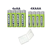 Varta 56706 Ready2USE 2100 mAh AA Kalem Pil 4'lü + Varta 800 mAh AAA Şarjlı Pil + Pil Kutusu Varta 56706 Ready2USE 2100 mAh AA Kalem Pil 4'lü + Varta 800 mAh AAA Şarjlı Pil + Pil Kutusu