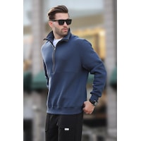 Madmext Lacivert Dik Yaka Yarım Fermuarlı Sweatshirt 7079 Lacivert Madmext Lacivert Dik Yaka Yarım Fermuarlı Sweatshirt 7079 Lacivert