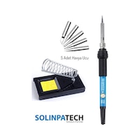 60W Sıcaklık Ayarlı Kalem Havya Lehim makinesi Stand 5 adet Yedek Uç Seti 60W Sıcaklık Ayarlı Kalem Havya Lehim makinesi Stand 5 adet Yedek Uç Seti